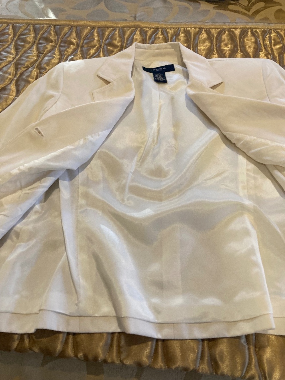 JONES WEAR PETITE Silk and Linen Blazer / Jacket Off White Size 10P - Picture 10 of 10